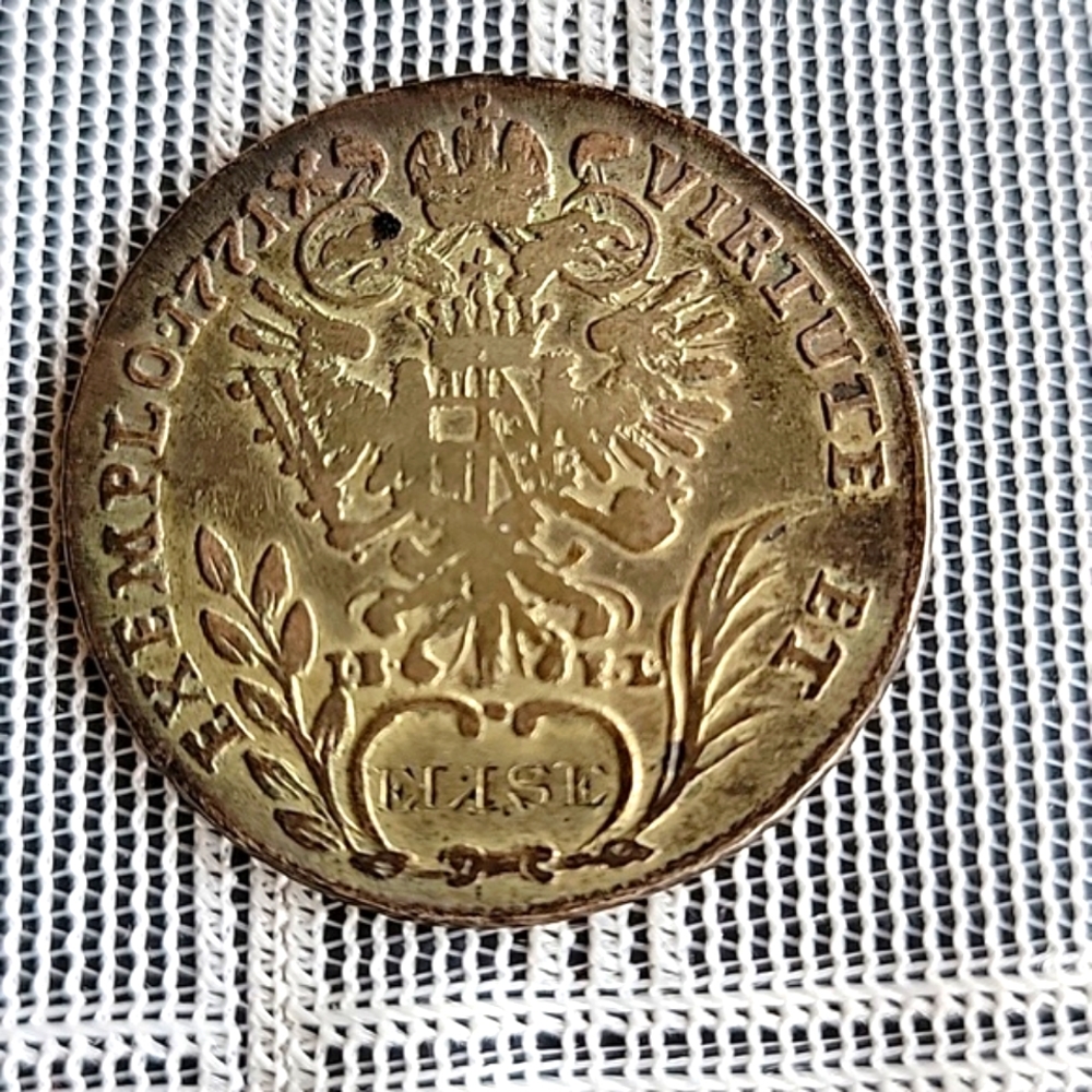 Love Token "Elise" on 1771-G Austrian Empire Kreuzer Coin
